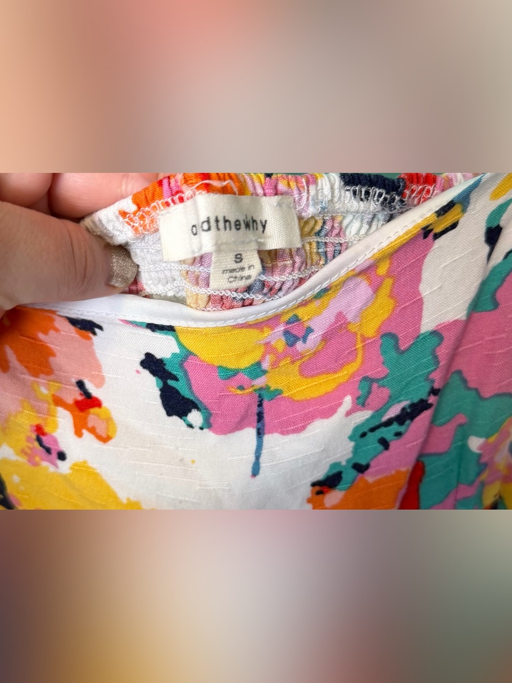 ✨🧡Bright Floral Square-Neck Mini Dress Designed by andthewhy - Picture 6 of 6